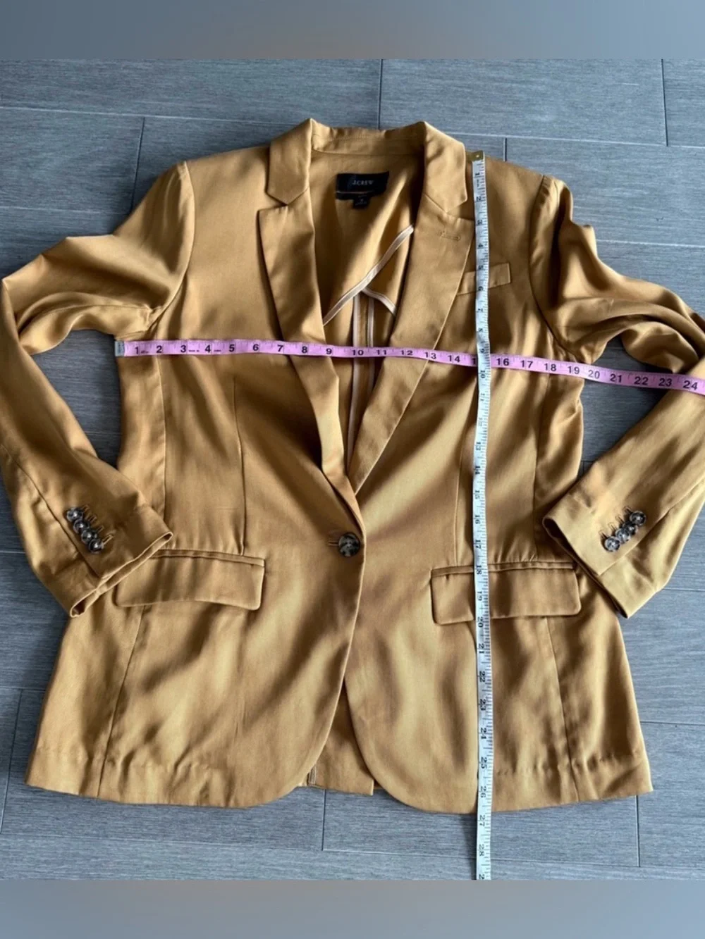 J Crew Alfie Blazer Gramercy Twill 6 Light Cappuccino Tan Camel Women's Jacket